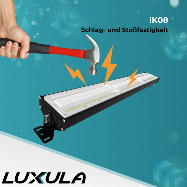 LUXULA 5er-Set LED Hallenleuchte 150W Highbay mit 18000lm IP65 IK08 Linearer Hallenstrahler 5000K Neutraleiß