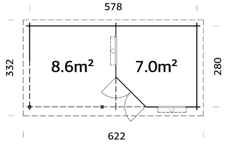 Alpholz Gartenhaus Carl aus Massiv-Holz, Gerätehaus mit 28 mm Wandstärke, Garten Holzhaus mit Imprägnierung (pinie), Geräteschuppen Größe: 598 x 300 cm, Pultdach