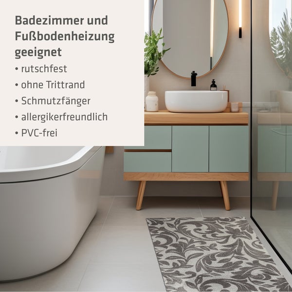 Akzente Feel Badematte mit Motiv in Braun Fußmatte 80 x 200 cm, rutschfest, saugfähig