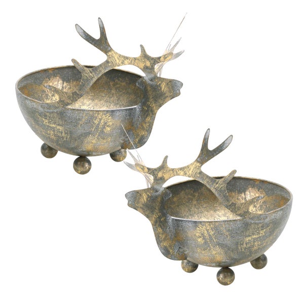 Zwei dekorative Hirschschalen