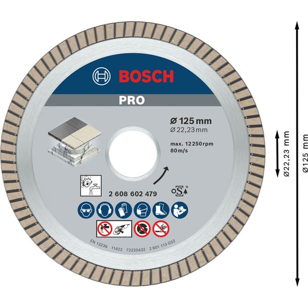 Bosch PRO Ceramic Diamanttrennscheibe 125 x 22,23 mm - 2608602479