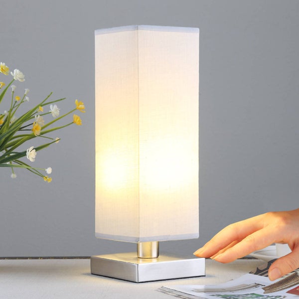 Lindby Tischlampe Julina (Modern) in Alu aus Textil (1 flammig, E14) - Tischleuchte Schreibtischlampe Nachttischlampe Schlafzimmerleuchte