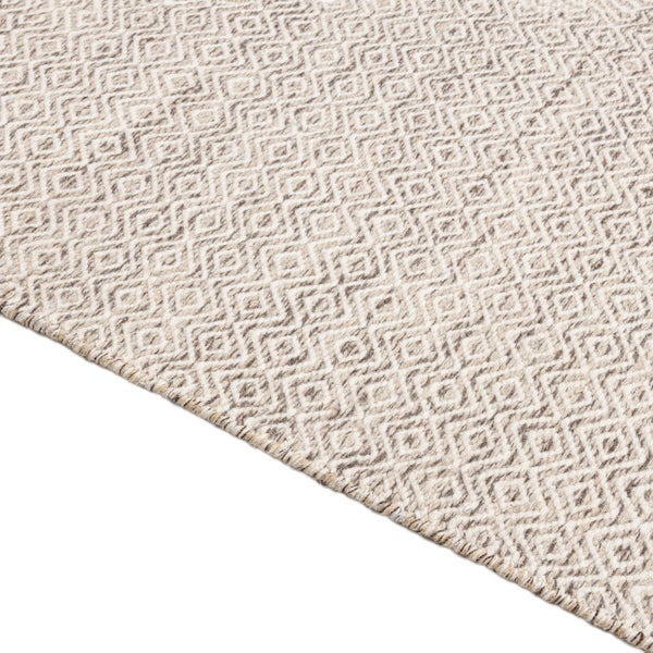 Wendbarer Wollteppich im skandinavischen Design 2-Seitiger Skandi Naturbeige 110x170 cm
