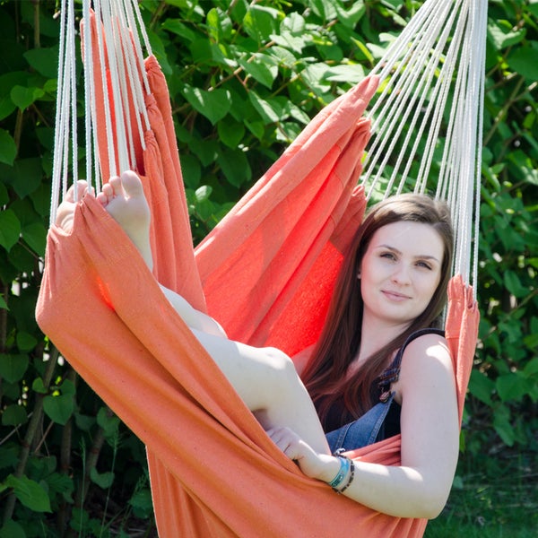 XXL Hängesessel Relaxsessel 185x130cm bis 150kg in Celosia Orange