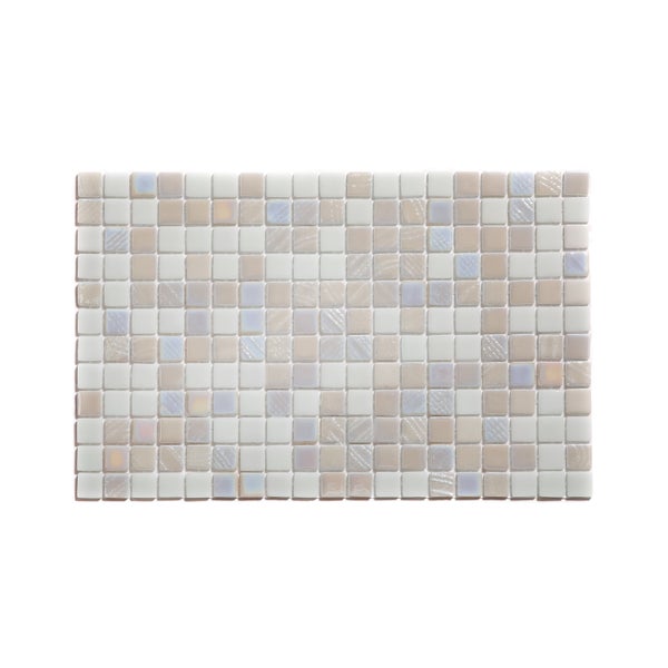 Mosaikfliesen mit quadratischen, grauen und schimmernden Elementen