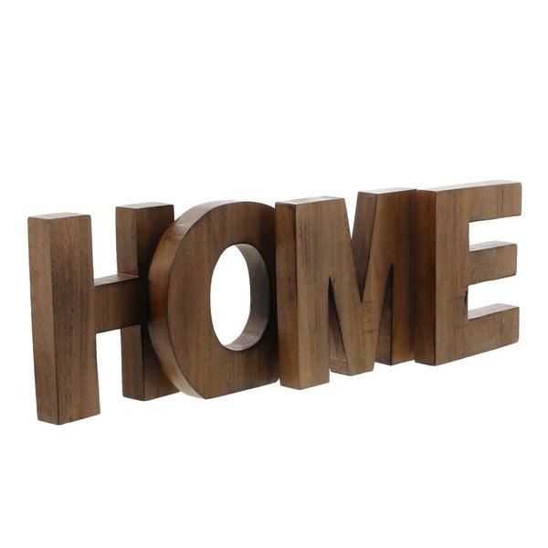 FRANK FLECHTWAREN | Holzschriftzug Home, 4tlg., HOLZ, ca. Höhe 15 cm