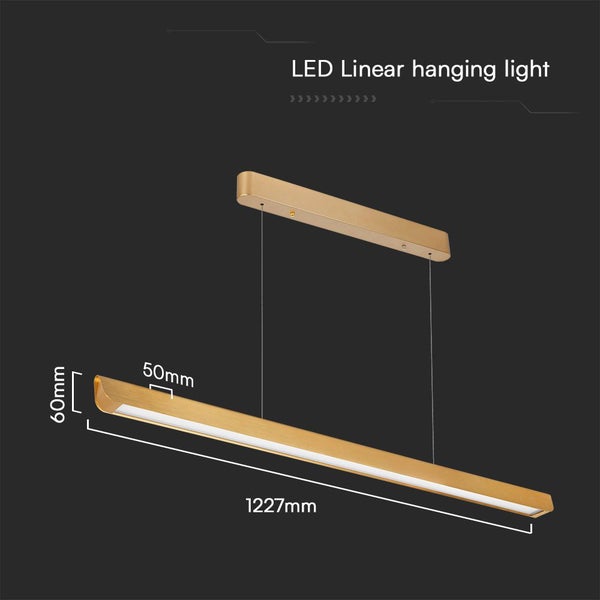 V-TAC VT-7-35-G - Linearleuchten - 3 IN 1 Linearleuchte - Samsung - IP20 - Gold - 36 Watt - 2880