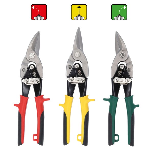 KS TOOLS Hebel-Blechdurchgangsscheren-Satz 3tlg. - 118.0050