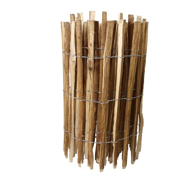 FRANK FLECHTWAREN | Staketenzaun Haselnuss, HOLZ, Länge 5 Meter, Höhe 90 cm