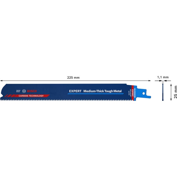 Bosch 10x Expert Medium-Thick Tough Metal S 1155 HHM Säbelsägeblatt - 2608900376