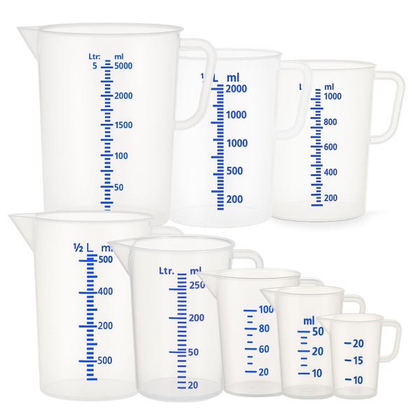 Grow Messbecher 500 ml – Kunststoff Messbecher mit Skala, Dosierhilfe für Flüssigkeiten