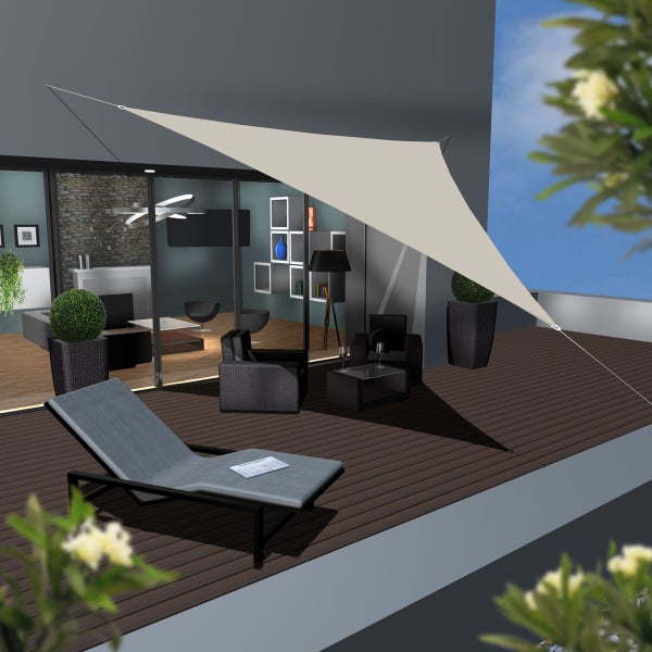 AMANKA UPF50+ UV Sonnensegel 5x5x5 Polyester Dreieck Wasserabweisend Wetterfest Garten Balkon Beige