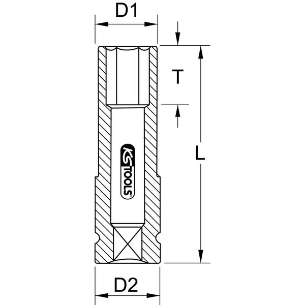 KS TOOLS 1/2 Alu-Felgen Kraft-Stecknuss robust lang 17 mm - 515.1073
