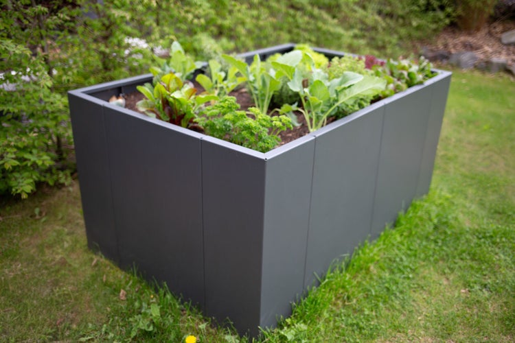 Hochbeet klassisch ELEO Monterosso 90 x 135 x 68 cm Metall anthrazit - pulverbeschichtet schwarz