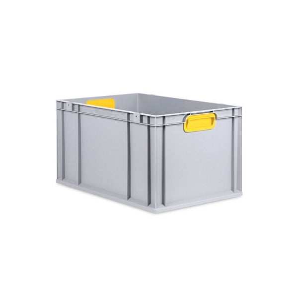 PROREGAL Spar Set 10x Eurobox Nextgen Color Mit Auflagedeckel & Schiebeschnappverschlüsse HxBxT 32 x 40 x 60 cm Griffe Gelb Verstärkter Boden