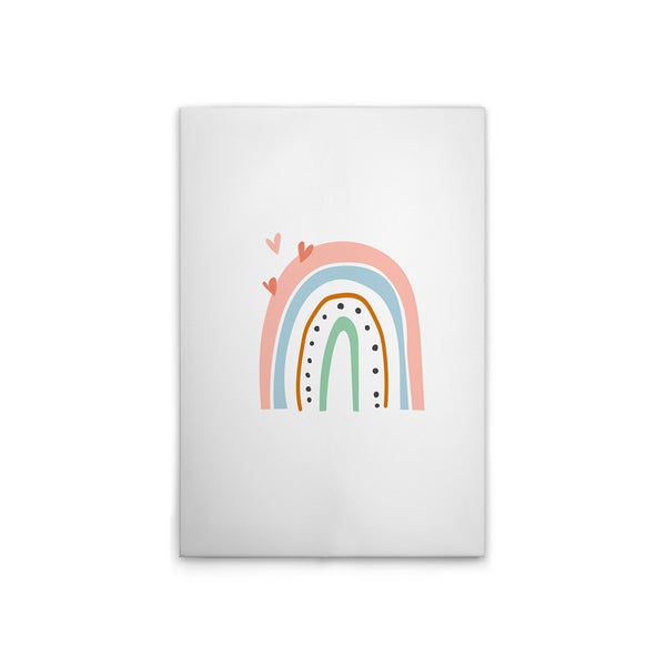 Leinwandbild mit Regenbogenmotiv und Herzen