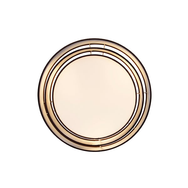 Runde Deckenleuchte mit mehreren konzentrischen Ringen und einem weißen Diffusor.