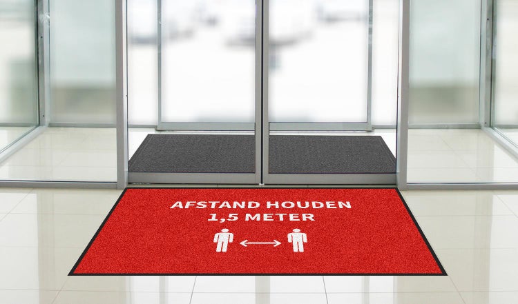 Fußmatte „Halten Sie Abstand“ eineinhalb Meter – 85x150 cm