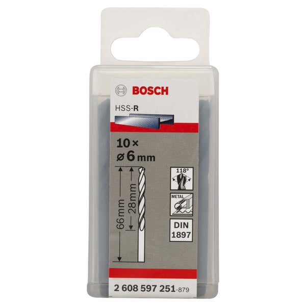Bosch Karosseriebohrer HSS-R DIN 1897 6 x 28 x 66 mm - 2608597251