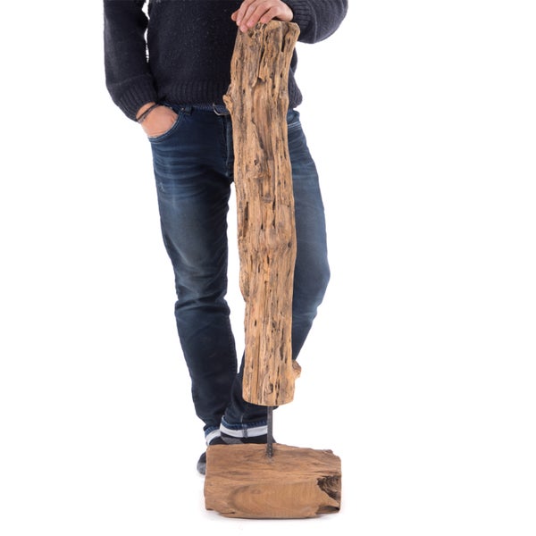 Skulptur  Roots 100 Teakwurzel Treibholz Unikat, auf Sockel naturfarben