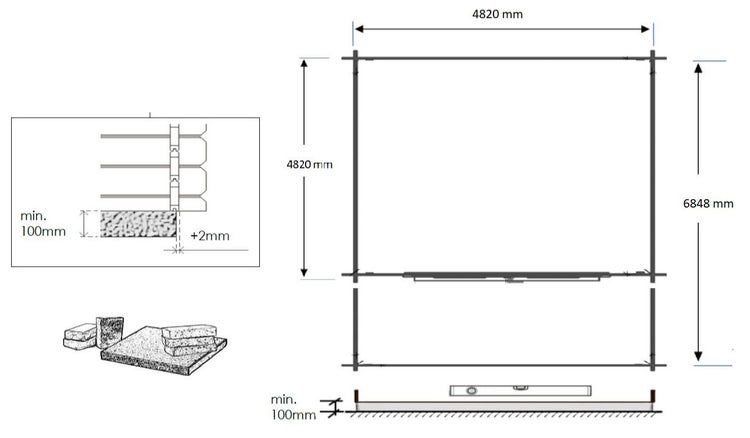 Gartenhaus, Gerätehaus 35m2 - 5x5m - 28mm