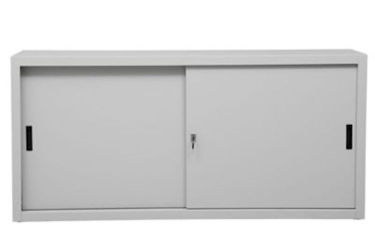 PROREGAL Schiebetürenschrank Ant 2 Ordernhöhen HxBxT 75 x 160 x 45 cm Grau