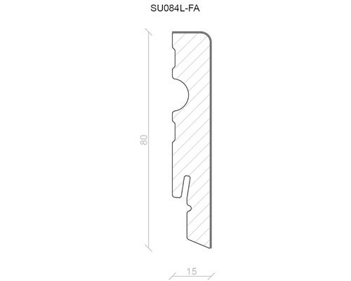 Sockelleiste Weiss RAL9016 foliert lackiert SU084L 15x80x2500 mm