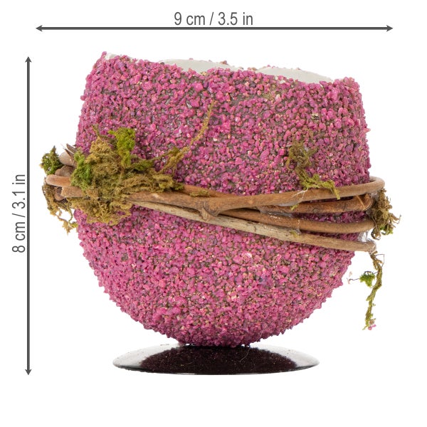 Dekoratives Pflanzgefäß mit Ästen und Moos, 9 x 8 cm