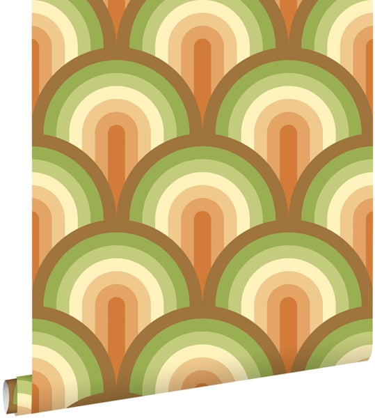 Tapetenrolle mit Retro-Kreismuster