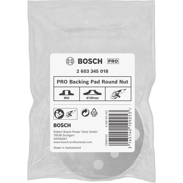Bosch Schleifteller mit runder Mutter in Verpackung