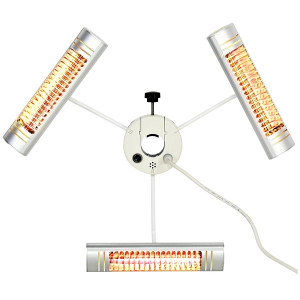 Outsunny Heizstrahler mit drei 1000 W Heizköpfen, CO2-Freie Energieeffiziente Heizung, 87 x 75 x 22 cm, Alu, Silber