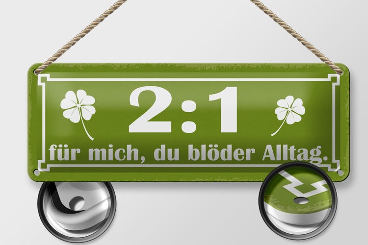 Blechschild Spruch 27x10cm 2:1 für mich du blöder Alltag Dekoration