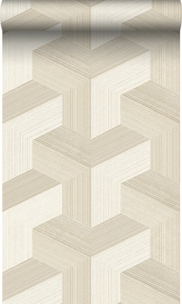 Origin Wallcoverings Öko-Strukturtapete 3D-Muster Hellbeige - 0.53 x 10.05 m - 347948