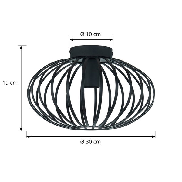 Lindby Deckenlampe Maivi (Modern) in Schwarz aus Metall (1 flammig, E27) - Deckenleuchte Lampe Wohnzimmerleuchte
