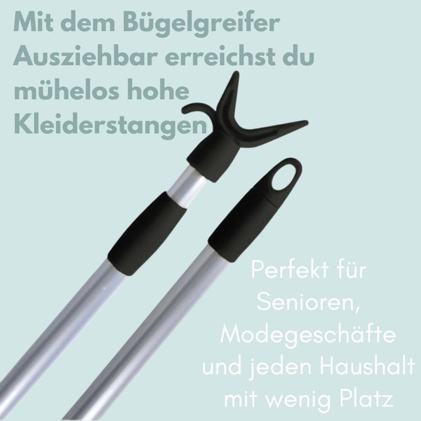 Kleiderstangen-Greifer zum einfachen Erreichen hoher Kleiderstangen