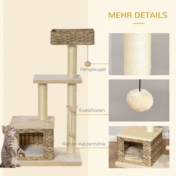 PawHut Rattan Katzenbaum Kratzbaum Ktzchen Mbel mit | HORNBACH