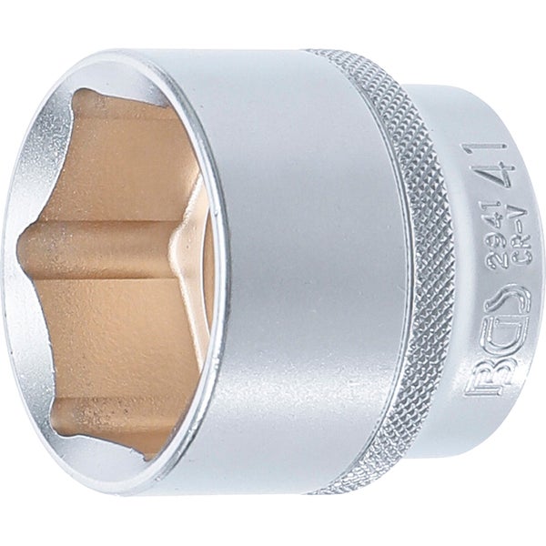 BGS Steckschlüssel-Einsatz Sechskant Antrieb Innenvierkant 12,5 mm (1/2) SW 41 mm - 2941