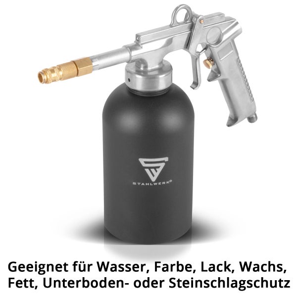 STAHLWERK Druckbecherpistole 1100 ml 4-6 bar Hohlraumpistole Druckluftpistole