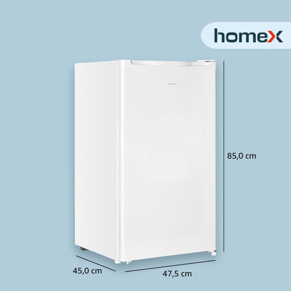 homeX Gefrierschrank Tiefkühlschrank klein 60L Nutzinhalt 4-Sterne Gefrieren Freezer kompakt freistehend weiß