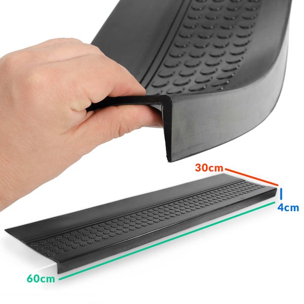 Stufenmatte aus Gummi Treppenschutz Stufenschutz 30x60cm Coins/ Noppen Schwarz