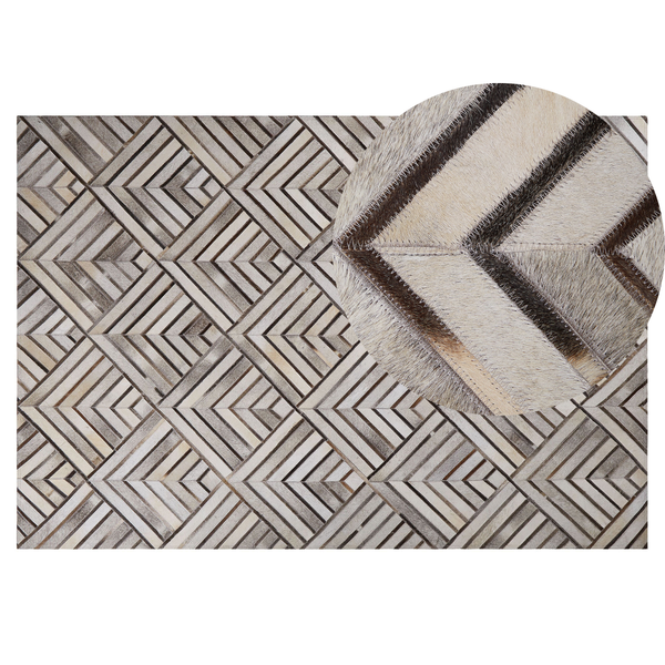 Teppich TEKIR Beige 140 x 200 cm Echtleder