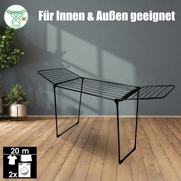 G BigDean Wäscheständer 20m extra hoch & dicke Leinen - Wäschetrockner Made in Europe