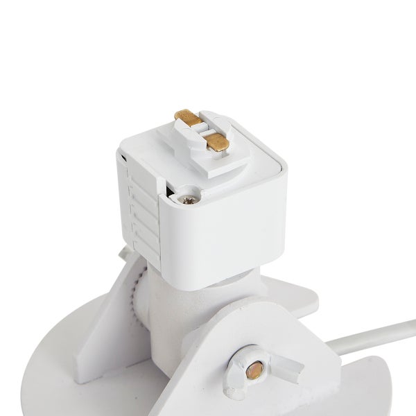 Detailansicht einer Leuchte zur Montage an einer Stromschiene