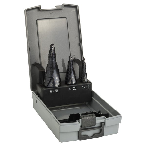 Bosch Stufenbohrer HSS-AlTiN-Set, 3tlg., 4 - 12 mm, 4 - 20 mm, 6 - 30 mm - 2608588069