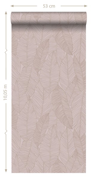 Tapetenrolle mit Blattmuster, 53 cm breit und 10,05 m lang