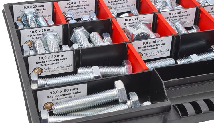 Sechskantschrauben Sortiment M8-M10 // 10mm-50mm 110 tlg. Schraubenbox DIN 933 Vollgewindeschrauben Maschinenschrauben Gewindeschrauben Sechskantschrauben