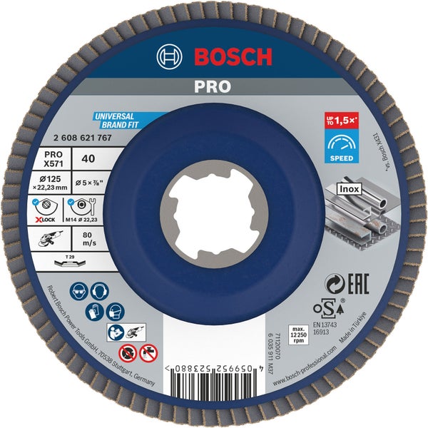 Bosch PRO X571 X-Lock Fächerschleifscheibe 125 mm G40 - 2608621767