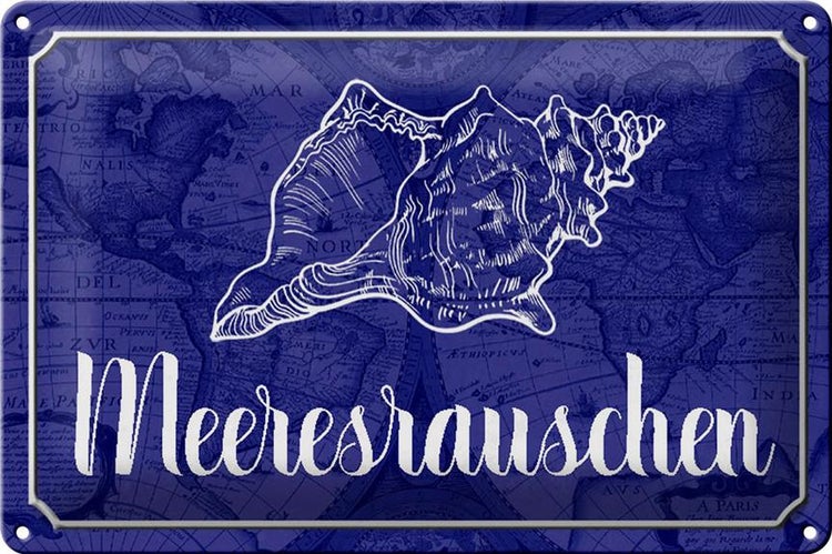 Blechschild Spruch 30x20cm Meeresrauschen Muschel Meer
