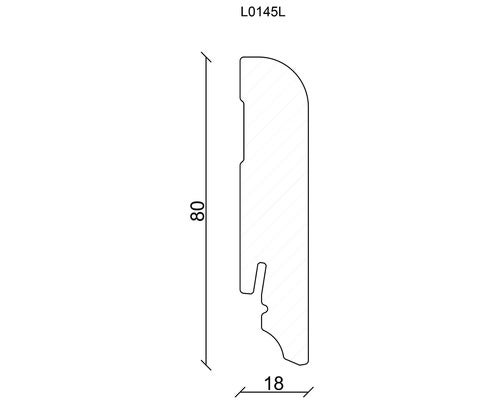 Sockelleiste Fichte/Kiefer weiß RAL9010 lackiert L0145L 18x80x2400 mm
