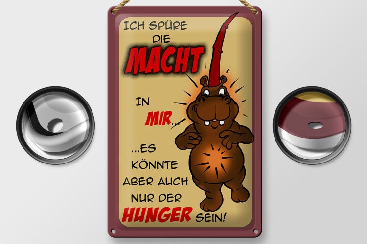 Blechschild Spruch 20x30cm Ich spüre die Macht in mir